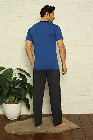 Moda Erkek Saks 3'lü Pijama Takım