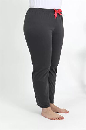 Moda Kadın Pamuklu Büyük Beden Alt Pijama Füme
