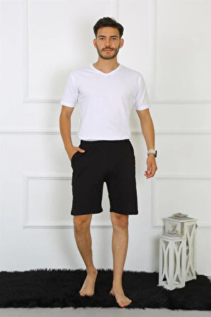Moda Erkek Pamuk Siyah Şort