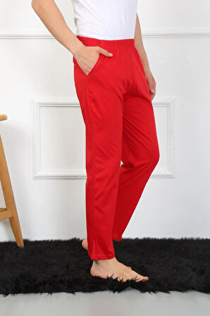 Moda Erkek Pamuk Kırmızı Tek Alt Pijama