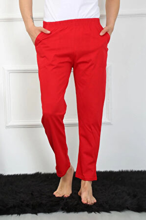 Moda Erkek Pamuk Kırmızı Tek Alt Pijama