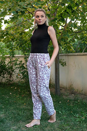 Moda Kadın Welsoft Polar Tek Alt Pijama Mor