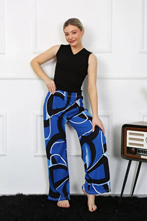 Moda Kadın Bol Paça Penye Saks Alt Üst Takım