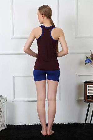 Moda Kadın Penye Şortlu Takım Bordo