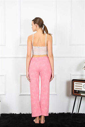Moda Kadın Pamuklu Alt Pijama Pembe