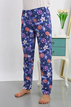 Moda Kadın Pamuklu Alt Pijama Lacivert