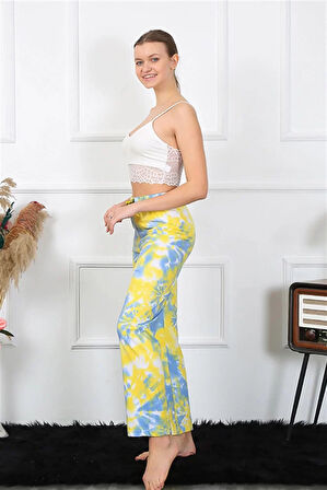 Moda Kadın Pamuklu Alt Pijama Sarı