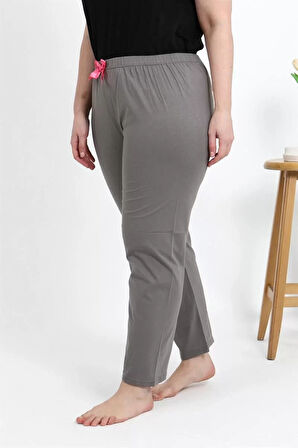 Moda Kadın Pamuklu Büyük Beden Alt Pijama Vizon