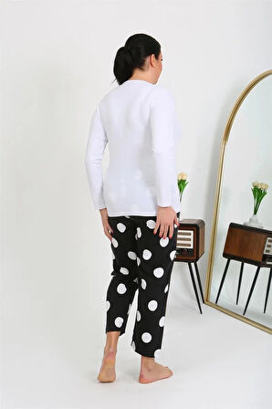 Moda Kadın Büyük Beden Tek Alt Pijama Siyah