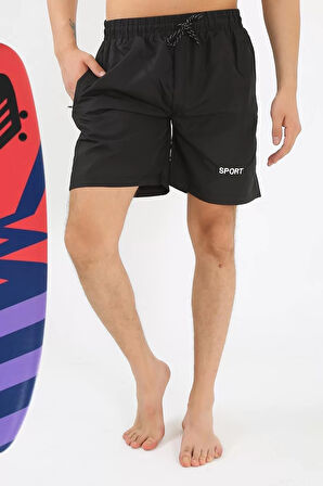 Moda Erkek Siyah Deniz Şortu