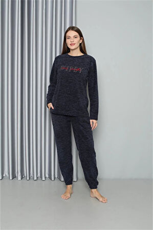 Moda Polar Kadın Pijama Takımı Lacivert