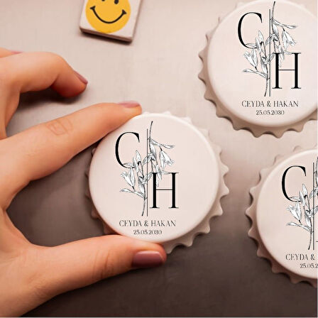 Kişiye Özel Düğün Hatırası Açacak Magnet – Şık ve Anlamlı Hediyelik 10 adet