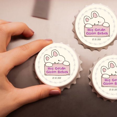 Doğum Günü ve Baby Shower Hediyesi İsimli Metal Magnet Seti (10 Adet)
