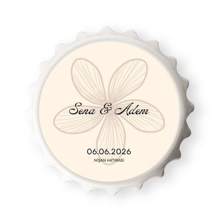 İsim ve Tarih Yazılı Özel Tasarım Düğün, Nişan, Söz Hediyelik Magnet (10'lu Paket)