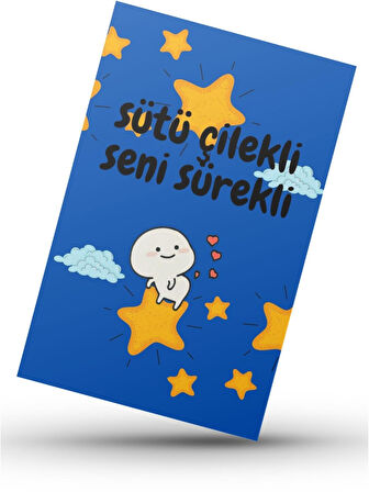 Sütü Çilekli Seni Sürekli Ahşap Poster