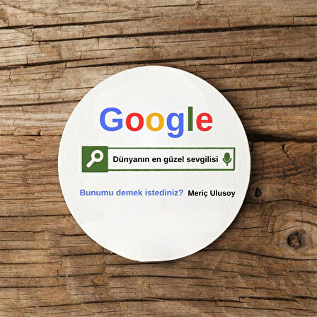 Kişiye Özel Google Tasarım Esprili Mdf Bardak Altlığı 1 adet