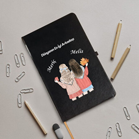 Arkadaşlara Özel İsim Yazılı Tasarımlı Defter