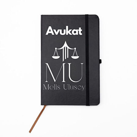 Avukatlara Özel İsim Yazılı Tasarımlı Defter