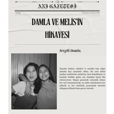 Kişiselleştirilmiş Anı Gazetesi Çerçeveli Poster