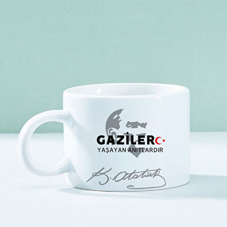 Kişiye Özel Gazilere Özel Motto Kahve Fincanı – Anlamlı ve Şık Tasarım