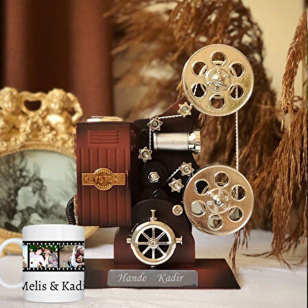 Kişiye Özel Sinemaskop Müzik Kutusu ve Film Şeritli Kupa Bardak