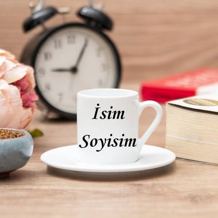 Kişiye Özel Fotoğraflı ve İsimli Türk Kahvesi Fincanı