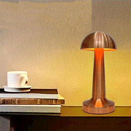 Mantar Model Retro Masa Lambası - Dimmerli, Şarjlı, Dekoratif ve Dokunmatik