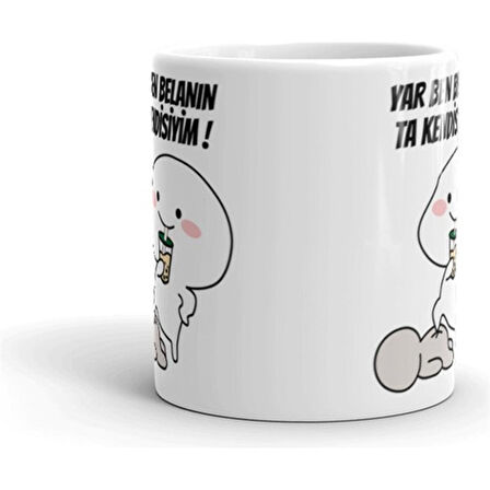 Kişiye Özel Cep Matarası ve Yar Ben Belanın Ta Kendisiyim Kupa Bardak Hediye Seti