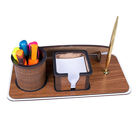 TSK Logolu Kişiye Özel Ahşap Masa İsimliği | Askerlere Özel Hediyelik Ofis Seti