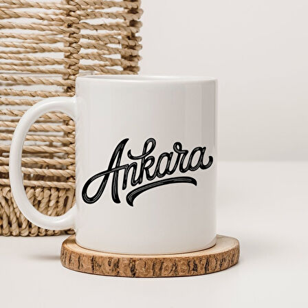 Ankara Yazılı Tasarım Kupa Bardak – Şehir Temalı Hediyelik