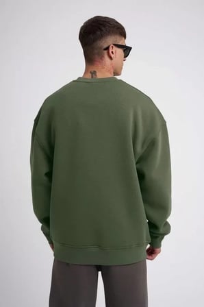 Unisex Biskilet Yaka Üç İplik SweatShirt