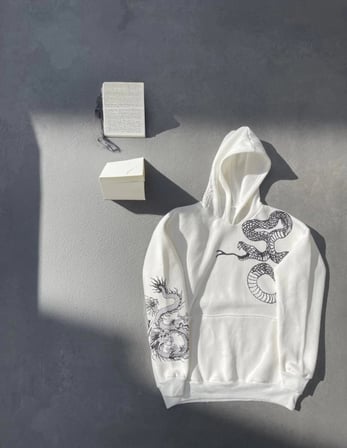 Uzun Kol Kapşonlu Baskılı SweatShirt