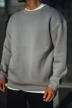 Kışlık Bisiklet Yaka Üç İplik Basic SweatShirt