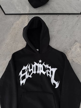 Kışlık Kapşonlu Baskılı Oversize SweatShirt