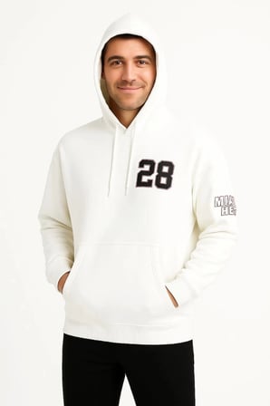 Üç İplik Kapüşonlu Ön Ve Arka Baskılı SweatShirt Hoodie