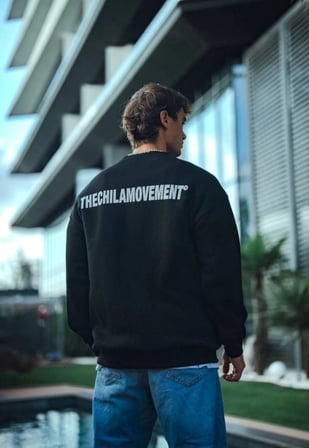 Kışlık Bisiklet Yaka Oversize Baskılı SweatShirt