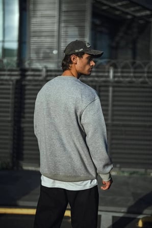 Kışlık Bisiklet Yaka Üç İplik Basic SweatShirt