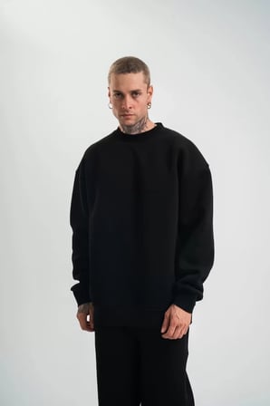 Uzun Kol Bisiklet Yaka Basic SweatShirt
