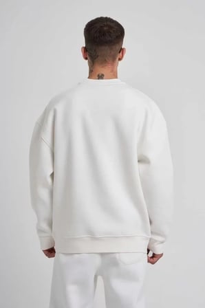 Unisex Biskilet Yaka Üç İplik SweatShirt