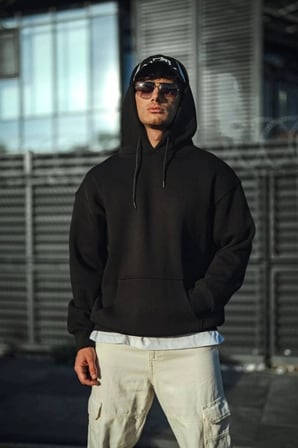 Üç İplik Penye Kapşonlu Basic SweatShirt