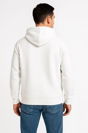 Erkek Üç İplik Kapüşonlu Tam Fermuarlı Kanguru Çepli SweatShirt Hoodie