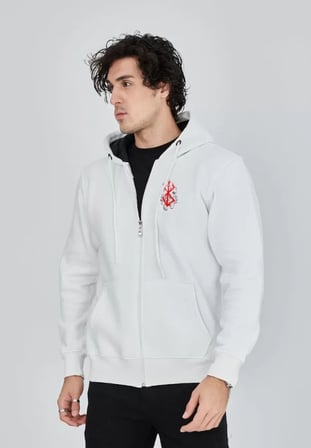 Unisex Baskılı Tam Fermuarlı Kapşonlu SweatShirt