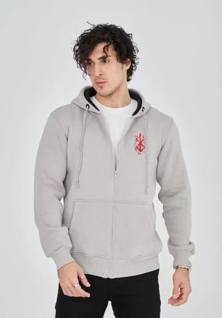 Unisex Baskılı Tam Fermuarlı Kapşonlu SweatShirt