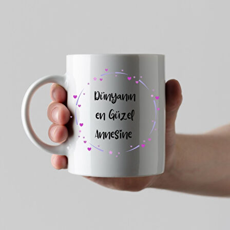 Canım Annem Fotoğraflı Kupa Bardak ve MDF Bardak Altlığı Seti – Anneler Günü Hediyesi