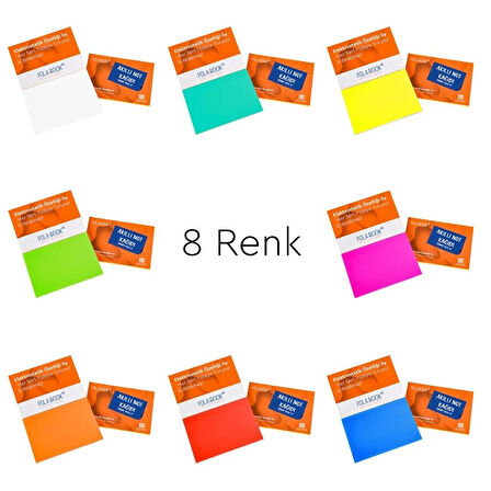 Elektrostatik Yapışkanlı Akıllı Not Kağıdı Seti 7x10 cm – 50 Sayfa Pratik Ofis Not Defteri 8 Renk