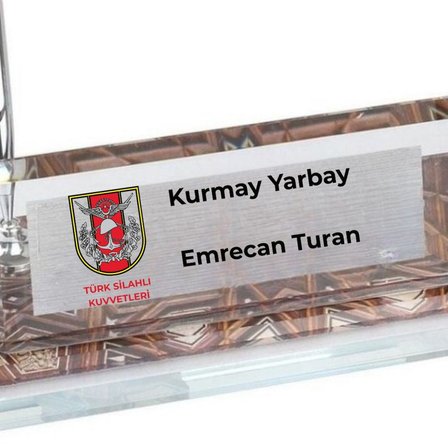 Kişiye Özel Kristal Cam Masaüstü İsimlik - Kalemli Kartvizitlik Seti