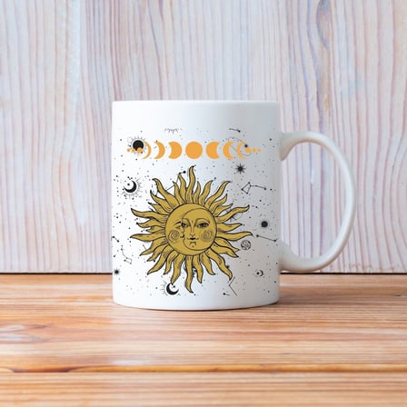 Astroloji Temalı Sekreterlik Defter, Kalemlik ve Kupa Bardak - 3'lü Ofis Kırtasiye Seti