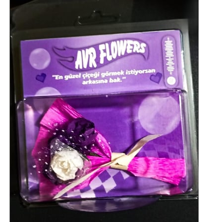 Sevgiliye Romantik Hediye Çok Güzelsin Aynalı Masaüstü Çiçek Aranjmanı - Mini Mor Buket