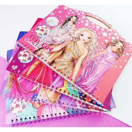 Pop Girl Çantalı Boyama Kitabı Spiralli Eğitici Çocuk Boyama Bloğu (1 Adet)