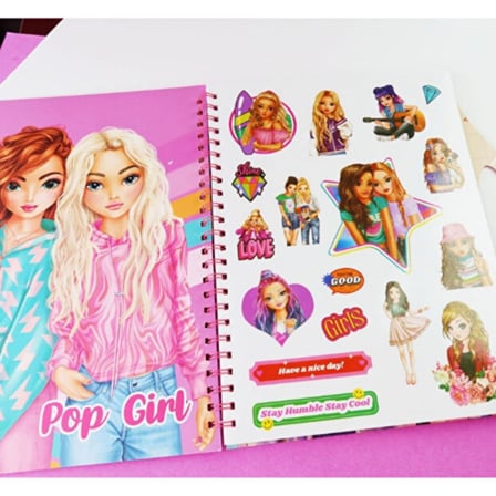 Pop Girl Çantalı Boyama Kitabı Spiralli Eğitici Çocuk Boyama Bloğu (1 Adet)